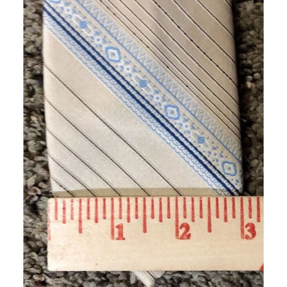 Vintage Wemlon by Wembley Tie Youth Size Clip-on Used Beige Blue - Picture 6 of 8